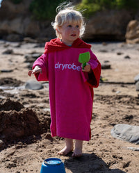 Pink Red Kids Organic Towel Changing Robe