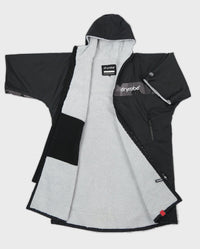 Flat studio shot of Dryrobe® black grey remix