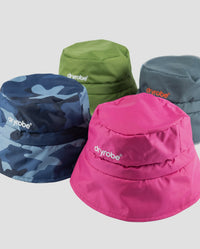 Four dryrobe Fleece Lined Bucket Hats shown in each colourway