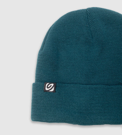 Flat studio shot of deep sea blue Dryrobe® Beanie hat 