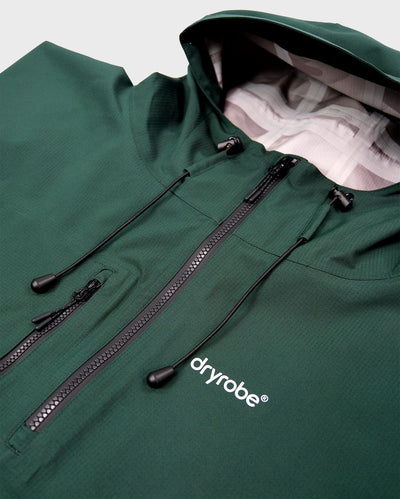 Detail shot of Dryrobe® green poncho 