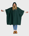 Regenfester Poncho Dunkelgrün, Einheitsgröße