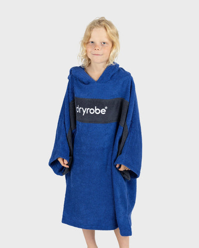 REWORK - Royal Blue Navy Kids Organic Towel Changing Robe