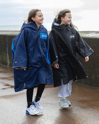 Kids black grey Dryrobe® remix by the sea 