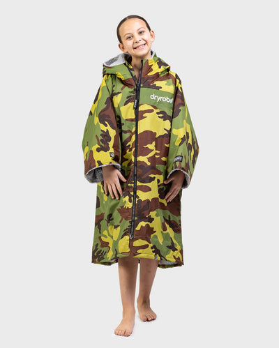 Kids camo grey Dryrobe® remix in studio 