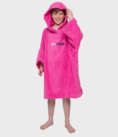 1|Pink dryrobe® Organic Cotton lightweight, super-soft-to-touch towel poncho for Kids