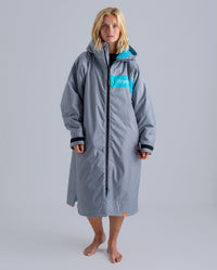 Female in studio wearing 2025 LTD edition RNLI Dryrobe®