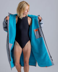 RNLI Dryrobe® Light Grey Turquoise Advance Long Sleeve