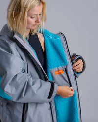 RNLI Dryrobe® Light Grey Turquoise Advance Long Sleeve