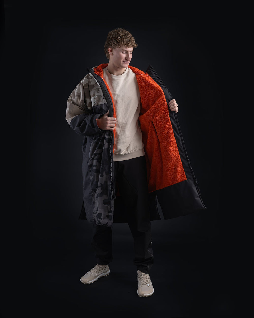 Dryrobe® Nexus - Sand Camo & Orange | 30k Waterproof Changing Robe ...