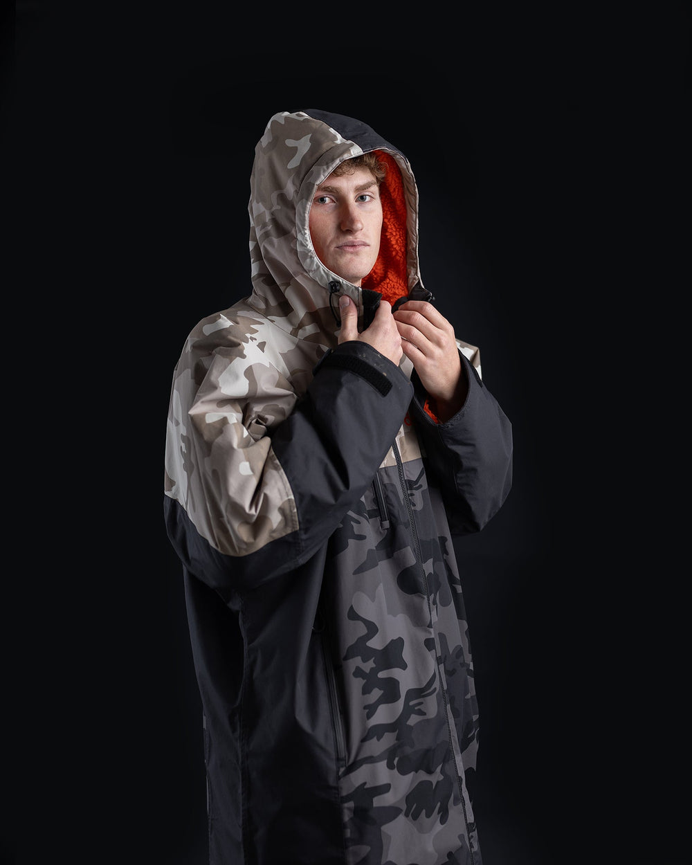 Dryrobe® Nexus - Sand Camo & Orange | 30k Waterproof Changing Robe ...
