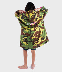 dryrobe Advance Kids 10-13 Years Short Sleeve Camo Pink Changing Robe Back