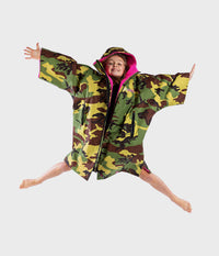 dryrobe Advance Kids 10-13 Years Short Sleeve Camo Pink