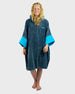 Slate Grey Blue Full-Zip Organic Towel Robe