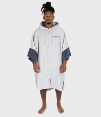 Studio shot of male adult wearing Dryrobe® full zip towel 
