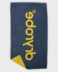 dryrobe® Beach Towel n Yellow Charcoal Grey, laid out flat showing Charcoal Grey side